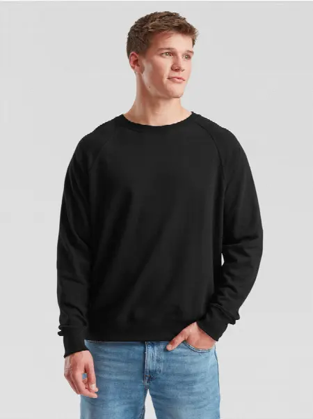 Felpa Raglan Uomo Leggera Fruit of the Loom all'ingrosso