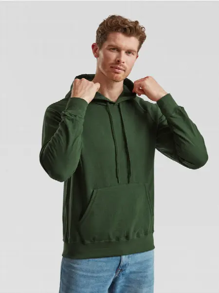 Felpa Hooded Uomo Leggera Fruit of the Loom all'ingrosso