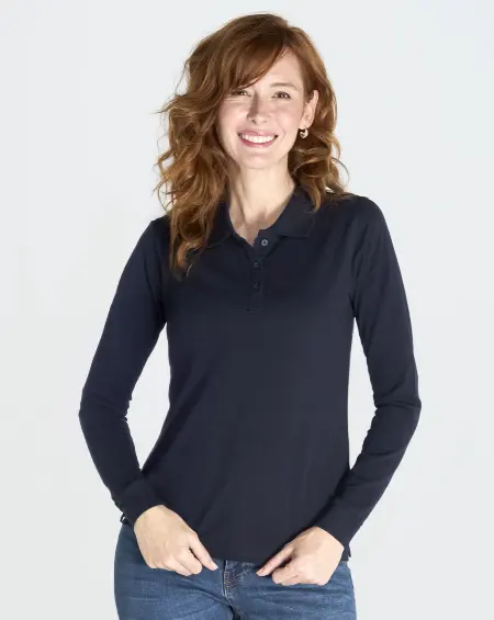 Polo Regular Lady Manica Lunga JHK all'ingrosso