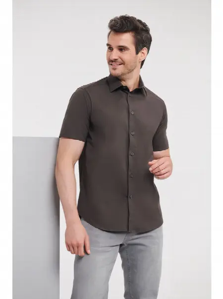 Camicia Man Fit Manica Corta Russell all'ingrosso