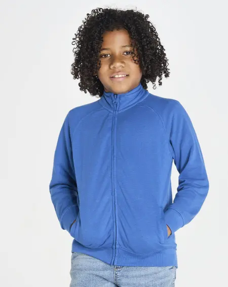 Felpa Zip Intera French Terry Kid JHK all'ingrosso