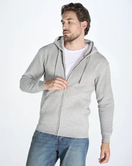 Felpa Zip E Cappuccio French Terry Man JHK all'ingrosso
