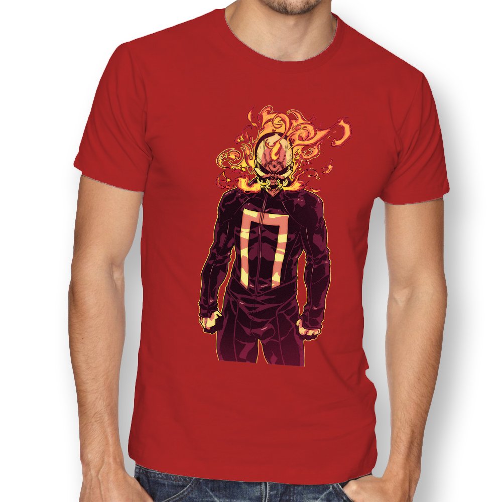 T-shirt skeleton fire
