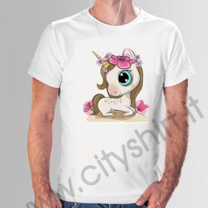 t shirt unicorno fiori