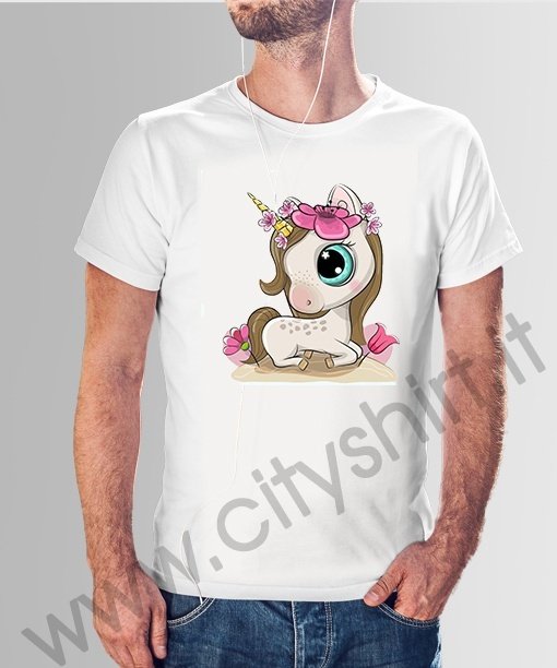 T Shirt Unicorno fiori