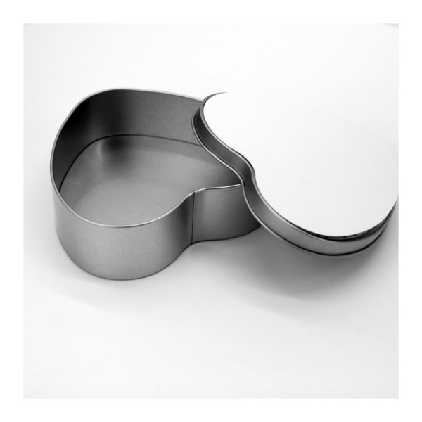 Scatola in Alluminio Sublimatico Forma Cuore 15x14 H. 4,5 cm.