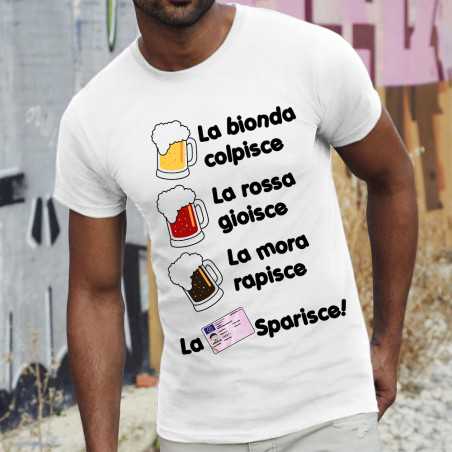 Maglietta personalizzata uomo birra la patente sparisce