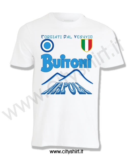Maglietta Napoli Buitoni Bianca Forgiati da Vesuvio