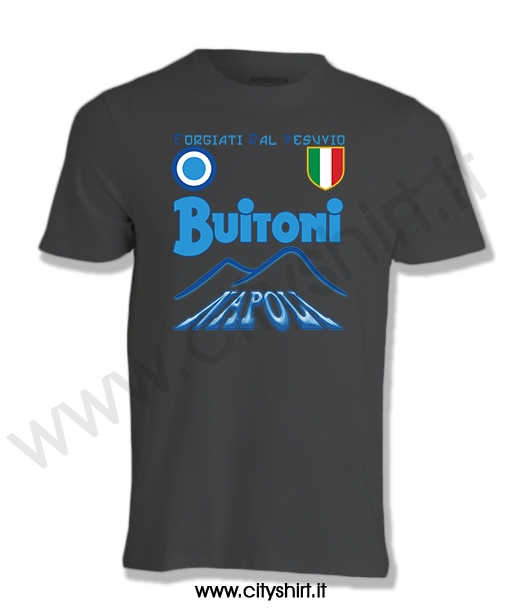 Maglietta Napoli Buitoni Nera Forgiati da Vesuvio