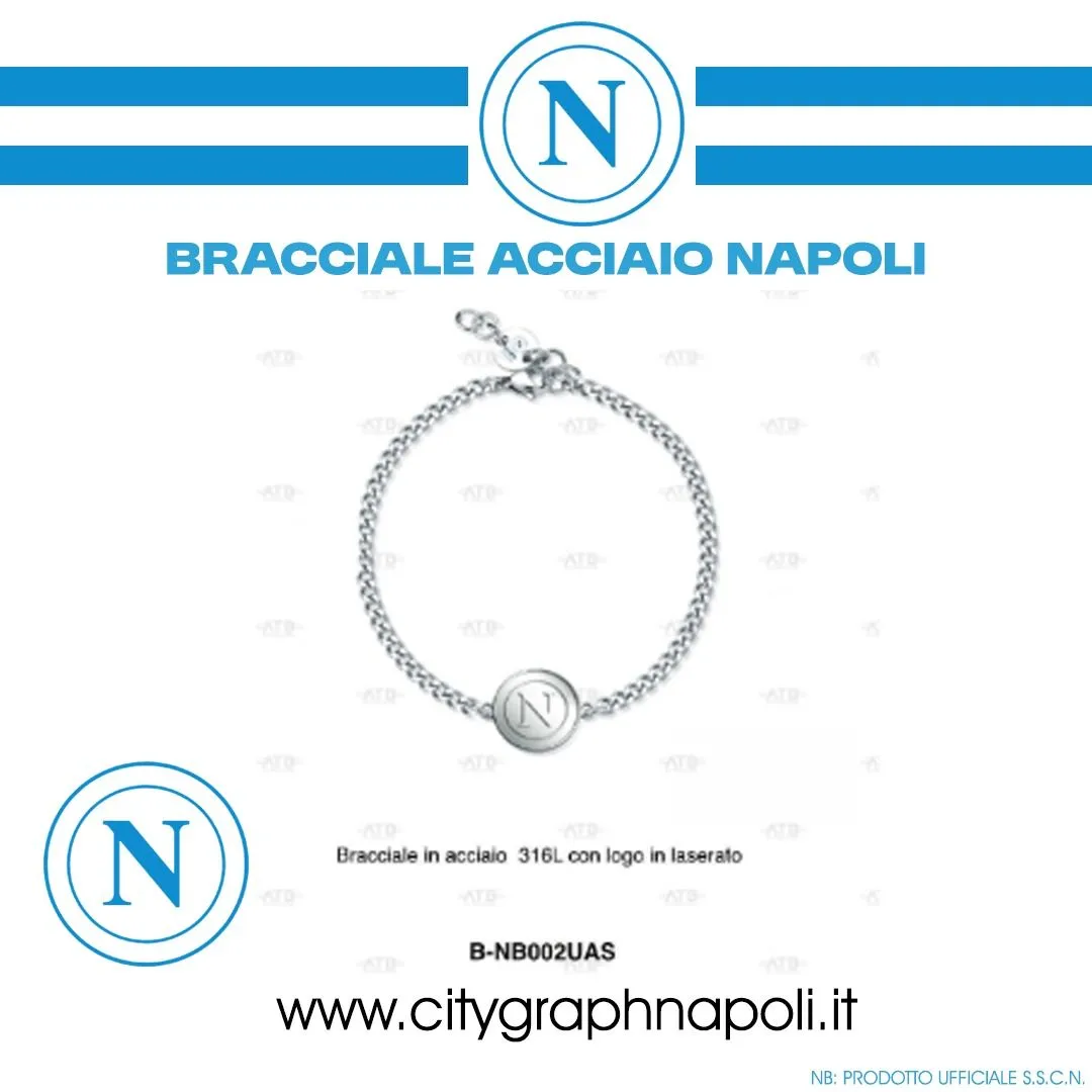 Bracciale in acciaio Calcio Napoli 2