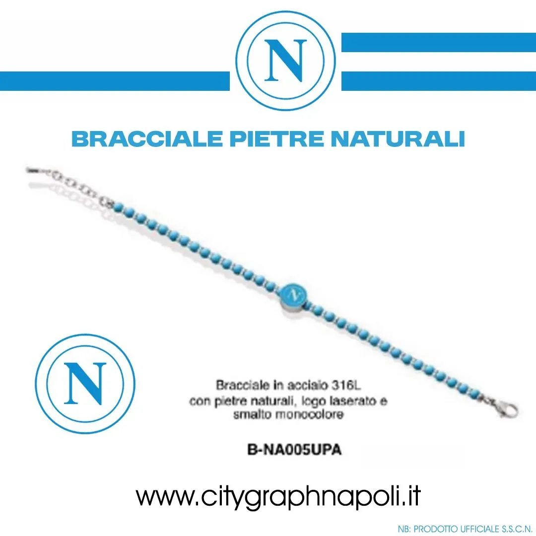 Bracciale in Pietre naturali Calcio Napoli