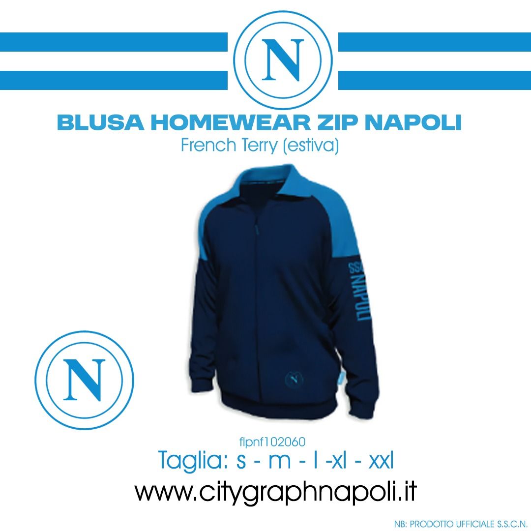 Felpa da Passeggio con Zip Calcio Napoli