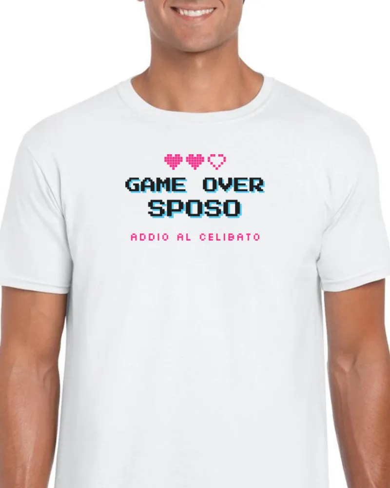Maglietta Game Over Sposo — Addio al Celibato