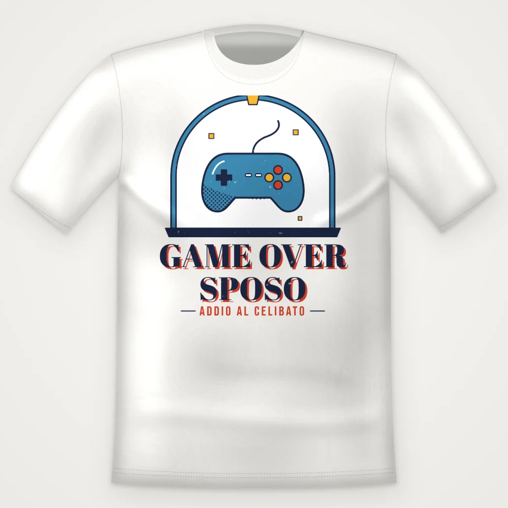 Maglietta Game Over Sposo — Addio al Celibato