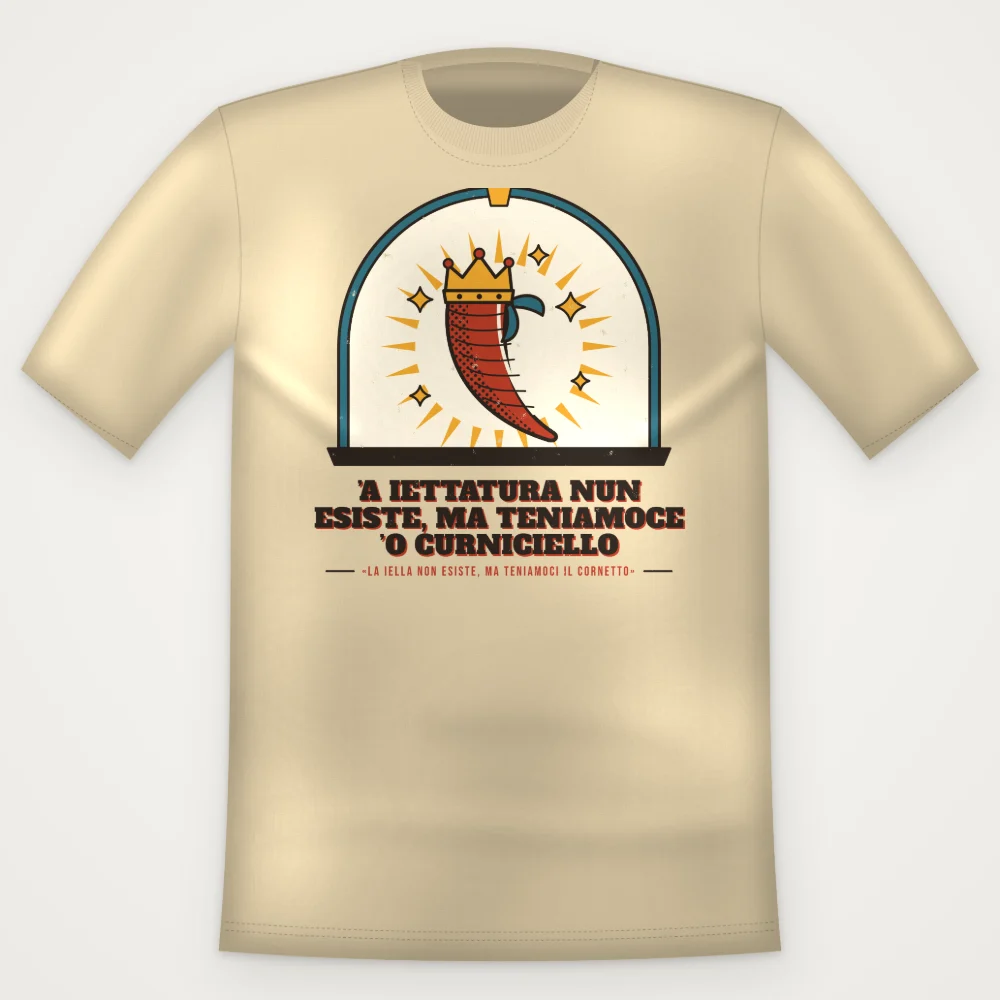 T-Shirt "'A iettatura nun esiste, ma teniamoce 'o curniciello"